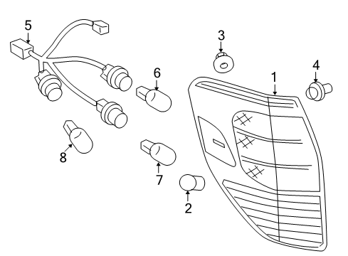 2007 Toyota RAV4 Bulbs Diagram 4 - Thumbnail