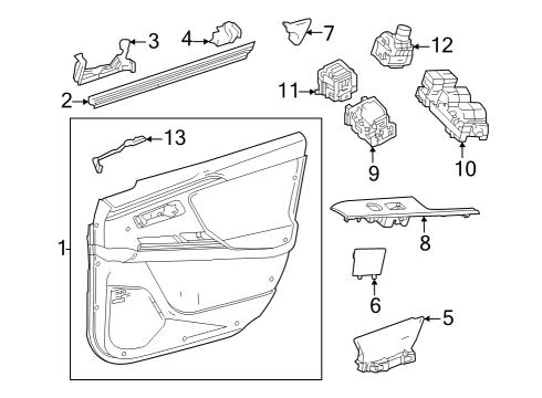 2023 Toyota bZ4X SEAL, FR DOOR BELT Diagram for 68192-42020