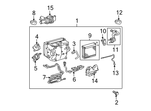 2004 Toyota Prius Heater Core & Control Valve Diagram 1 - Thumbnail