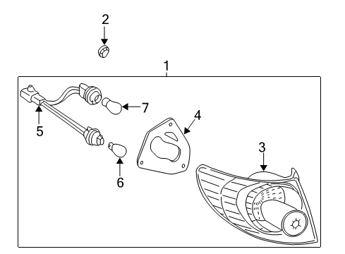 2005 Toyota Corolla Lens & Body, Rear Combination Lamp, RH Diagram for 81551-02290