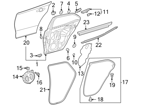 2023 Toyota GR Corolla Cover, Rr Door SERVI Diagram for 67843-12030