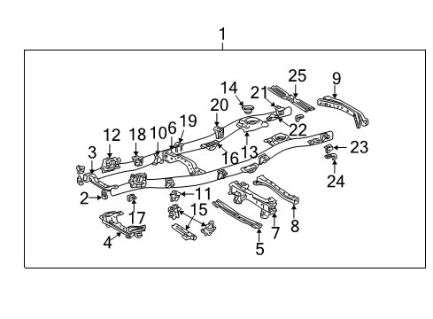 2001 Toyota Land Cruiser Frame & Components Diagram