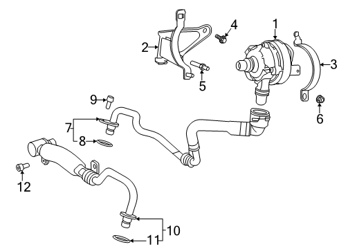 2021 Toyota GR Supra Pipe Sub-Assembly, Turbo Diagram for 16028-WAA01