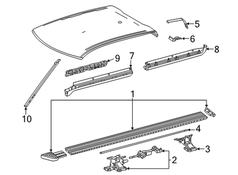 2023 Toyota Tundra MOULDING, ROOF DRIP Diagram for 75554-0C050