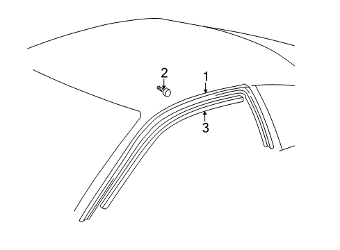 2002 Toyota Solara Exterior Trim - Roof Diagram