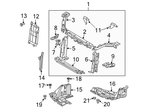 2005 Scion xA Radiator Support Diagram