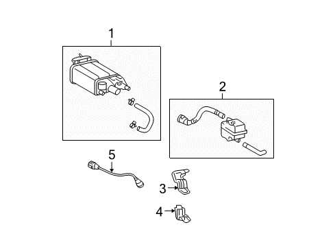 2005 Toyota Avalon Valve, Vacuum Switching Diagram for 25860-31050