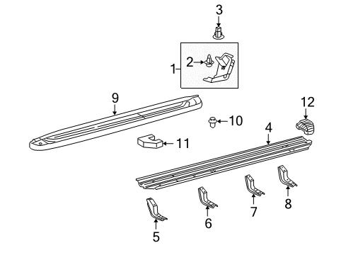 2010 Toyota Sequoia Bracket, Side Step LH Diagram for 51795-0C020