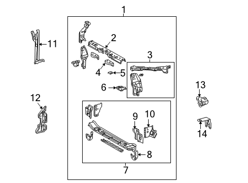 2011 Toyota Corolla Bracket, Front Bumper Arm Mounting, LH Diagram for 53274-12120