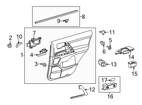 2013 Toyota Land Cruiser Interior Trim - Rear Door Diagram