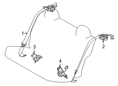 2019 Toyota Prius Prime Rear Seat Belts Diagram 1 - Thumbnail