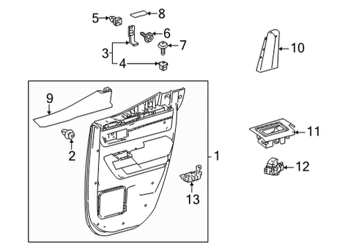 2023 Toyota Tundra Interior Trim - Rear Door Diagram 2 - Thumbnail