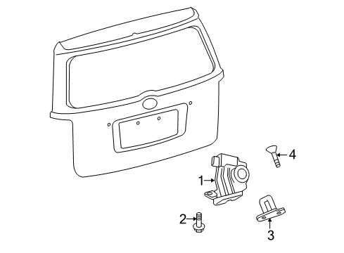 2010 Scion xB Lift Gate - Lock & Hardware Diagram