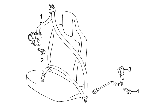 2012 Scion iQ Front Seat Belts Diagram