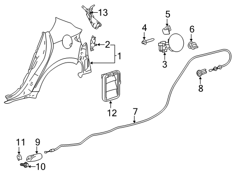 2023 Toyota Corolla Quarter Panel & Components Diagram 2 - Thumbnail