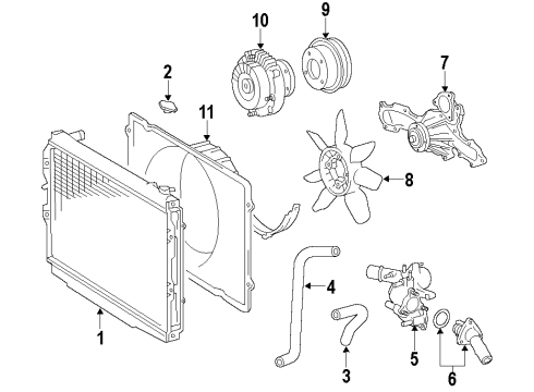 2007 Toyota Tundra Cooling System, Radiator, Water Pump, Cooling Fan Diagram 5 - Thumbnail