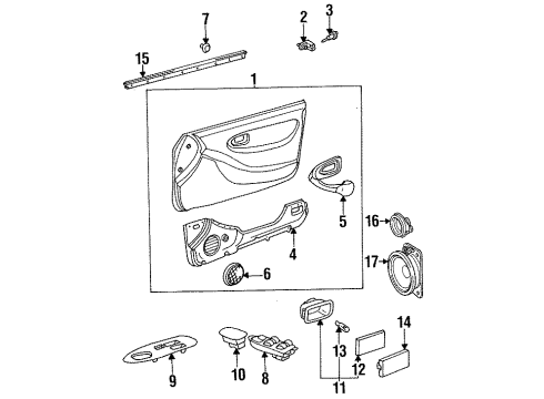 1995 Toyota Celica Speaker Assy, Stereo Component, Front Diagram for 86160-2B190