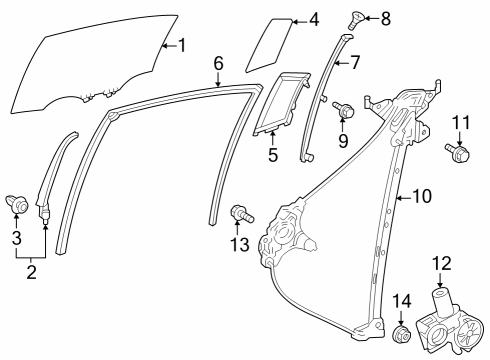 2023 Toyota Prius Rear Door - Body & Hardware Diagram 2 - Thumbnail