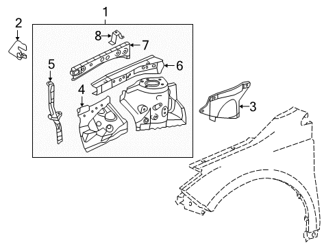 2018 Toyota Avalon Structural Components & Rails Diagram