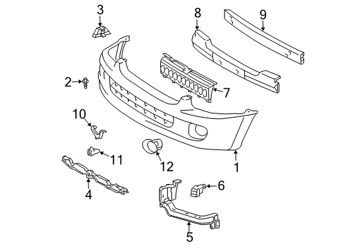 2007 Toyota Sequoia Cover, Front Bumper Diagram for 52119-0C942