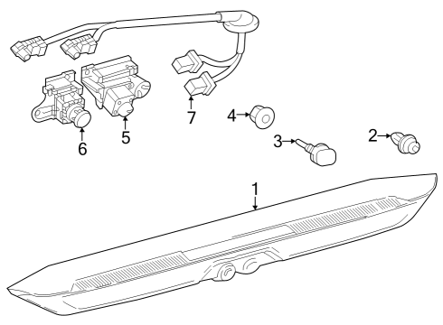 2024 Toyota Tundra High Mount Lamps Diagram