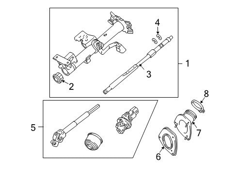 2007 Toyota Highlander Steering Column & Wheel, Steering Gear & Linkage Diagram 3 - Thumbnail