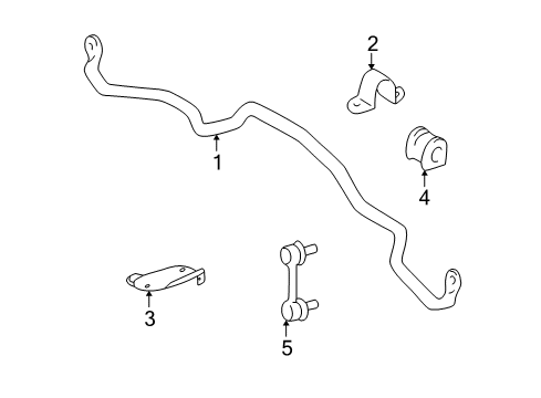 2001 Toyota RAV4 Stabilizer Bar & Components - Front Diagram