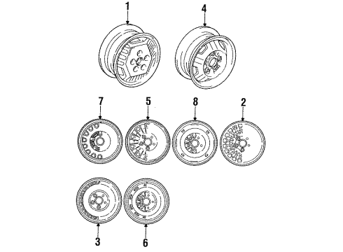 1984 Toyota Camry Wheel, Disc Diagram for 42611-32021