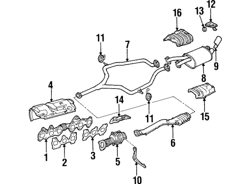 1994 Toyota Supra Exhaust Components Diagram 1 - Thumbnail