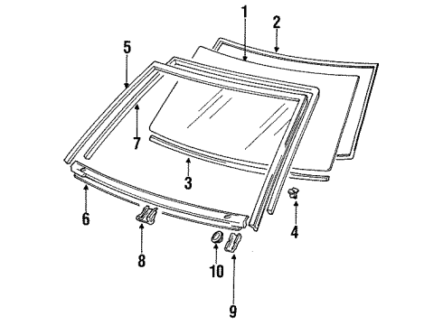 1994 Toyota Previa Cover, Inner Rear View Mirror Stay Holder Diagram for 81241-95D00