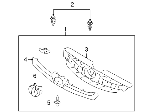 2009 Toyota Sienna Grille & Components Diagram