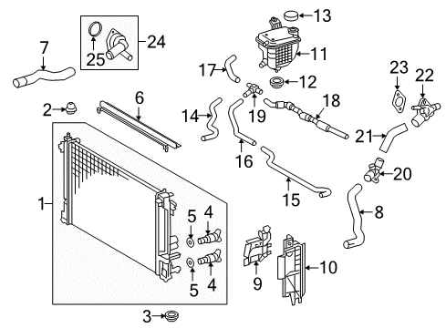 2019 Toyota Prius Prime Radiator & Components Diagram