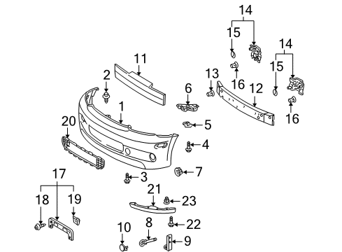 2004 Scion xA Lamp Cover, Driver Side Diagram for 81482-52040