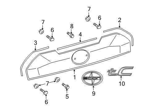 2013 Scion tC Back Door Name Plate, No.5 Diagram for 75445-21090