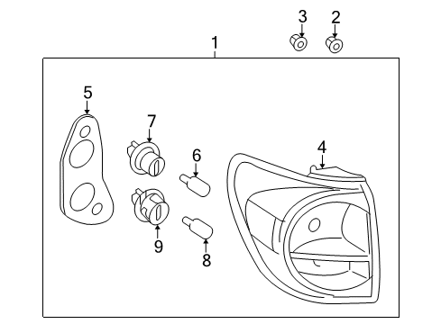 2015 Toyota Sequoia Lamp Assy, Rear Combination, RH Diagram for 81550-0C080