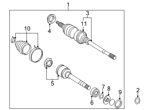 1997 Toyota Camry Reman Cv Axle, Left Diagram for 43420-06060-84