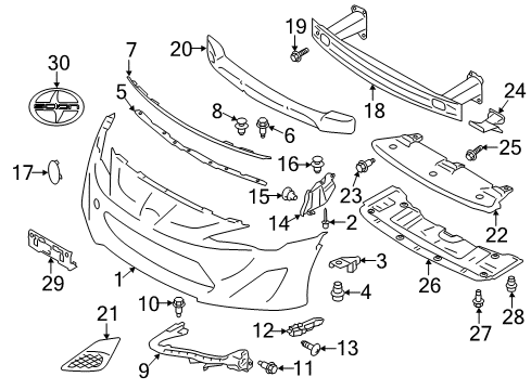 2015 Scion FR-S Tow Eye Cap, Yellow, Front Diagram for SU003-05655