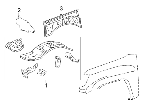 2006 Toyota Tacoma Inner Components - Fender Diagram