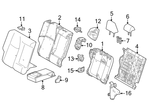 2023 Toyota bZ4X ARMREST ASSY, RR SEA Diagram for 72830-42250-C1