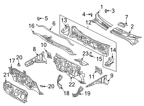 2005 Scion xA Cowl Diagram