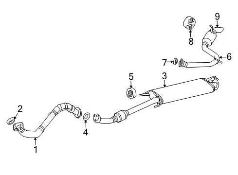 2007 Toyota RAV4 Exhaust Components Diagram 1 - Thumbnail