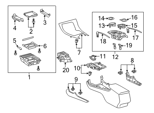 2021 Toyota Avalon Lever, Console COMPA Diagram for 58971-07020