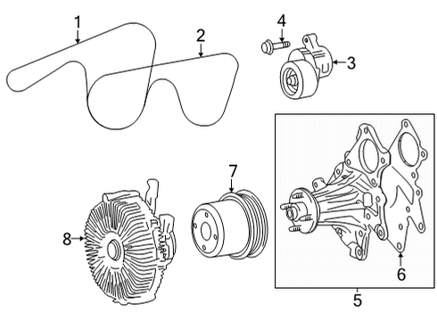 2023 Toyota Tundra PULLEY Sub-Assembly, IDL Diagram for 16603-70020