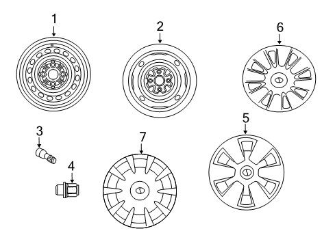 2004 Scion xB Wheels, Covers & Trim Diagram