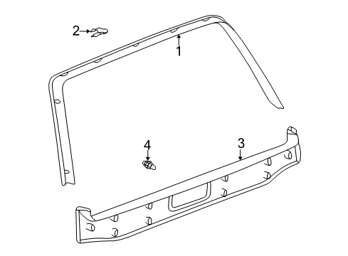 2000 Toyota Land Cruiser Interior Trim - Lift Gate Diagram