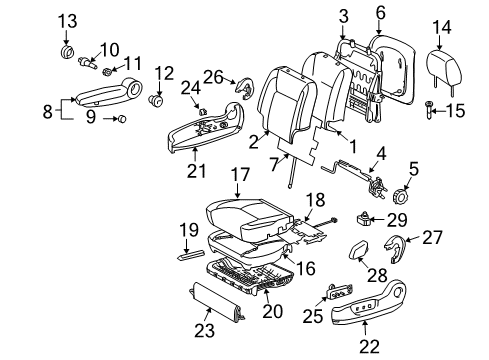 2004 Toyota Sienna Front Seat Cushion Cover, Left(For Separate Type) Diagram for 71072-AE030-B2