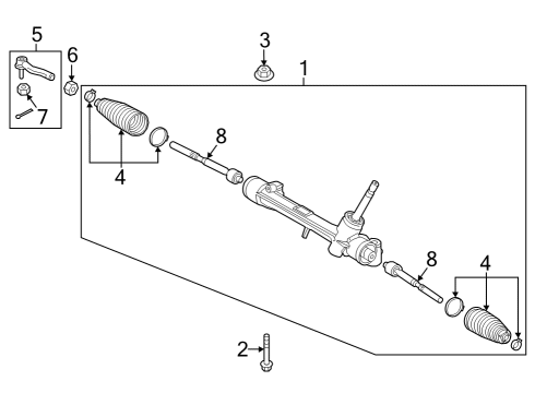 2023 Toyota Prius Steering Column & Wheel, Steering Gear & Linkage Diagram