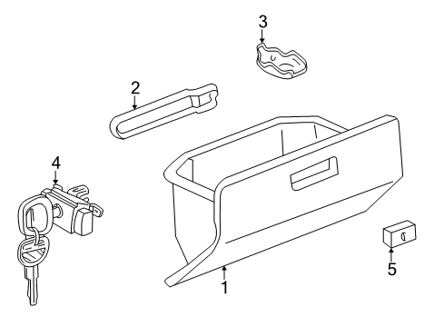 2000 Toyota MR2 Spyder Door Assy, Glove Compartment Diagram for 55550-17051-C0