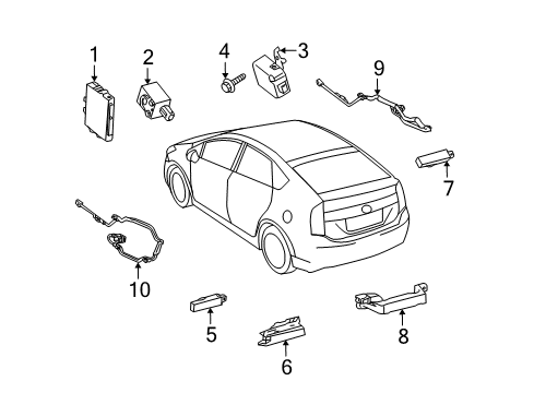 2015 Toyota Prius Receiver Assembly, Smart Diagram for 89740-47050