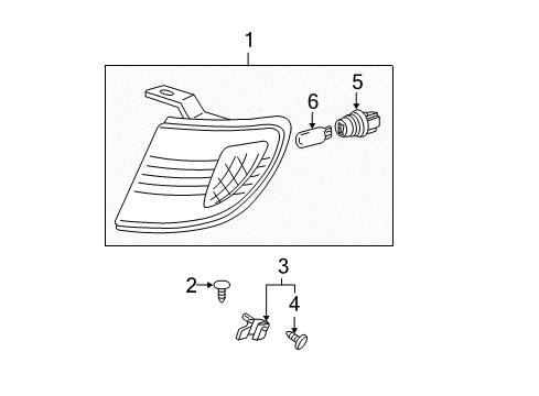 2004 Toyota Tacoma Park & Side Marker Lamps Diagram